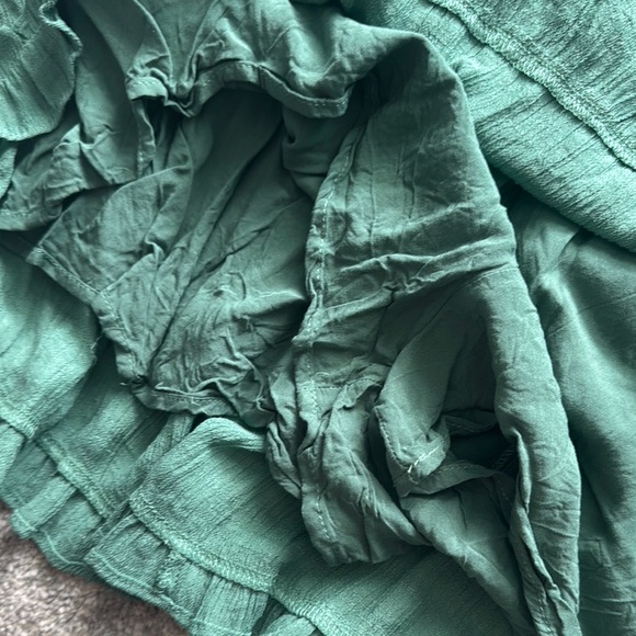 Green Ruffled Strapless Romper - Picture 2 of 6